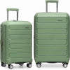 Traveler's Choice Pagosa Hardshell Expandable Luggage with Spinner Wheels, Green, 2-Piece Set (22/26)
