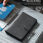 VULKIT Passport Holder with Airtag Holder RFID Blocking Passport Wallet Travel Leather Passport for Women(Dark Grey)