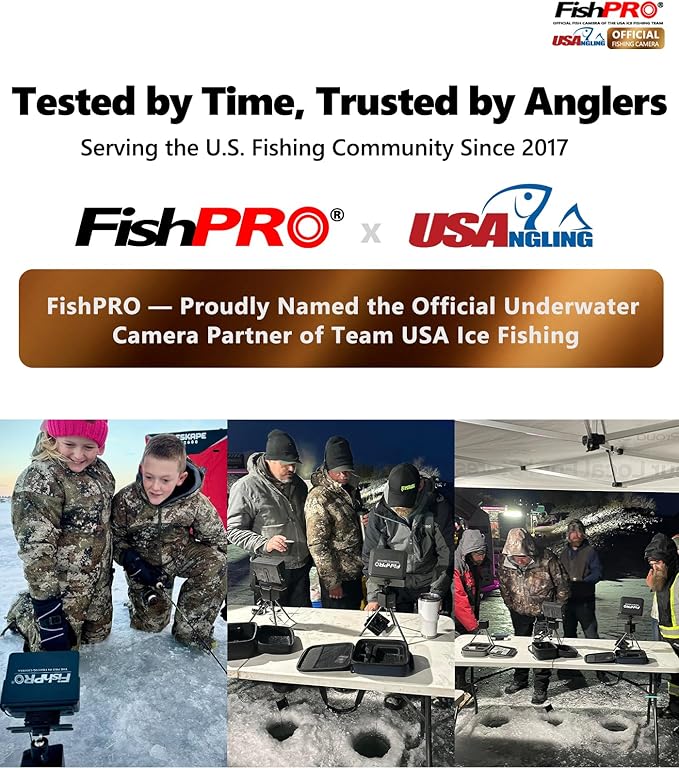 [FishPRO® 2026 Upgrade] Underwater Fishing Camera 1200TVL, 7'' Ice Fishing Camera Underwater[Aluminum Box], Fish Finder Ice Fishing Gifts for Men, IR+LED, 4,500mAh, 65ft
