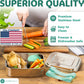 Everusely - Bento Box - Green, 47oz / 1.4 L - Stainless Steel Lunch Box with Leakproof Condiment Container - 3 Compartment Snack Organizer for On the Go Meals - Freezer & Dishwasher Safe