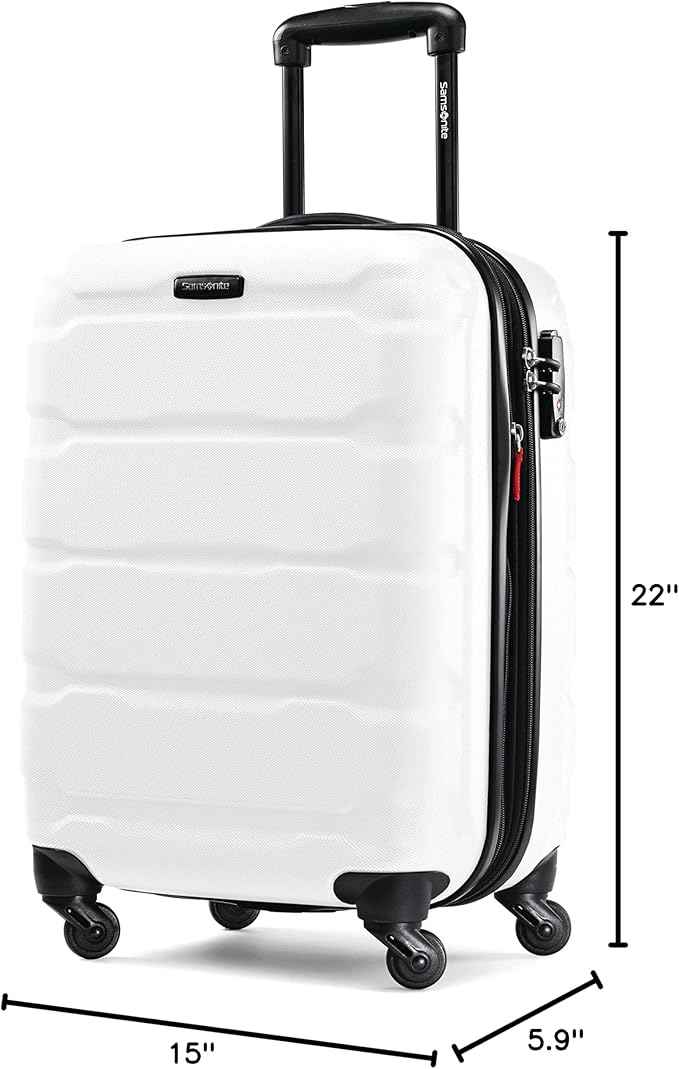 Samsonite Omni PC Hardside Expandable Luggage with Spinner Wheels, Carry-On 20-Inch, White
