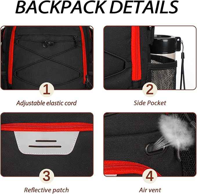 LARIPOP Basketball Bag, Sports Backpack with Ball Holder & Shoe Compartment, Water Resistant Gym Bag for Soccer Volleyball Travel
