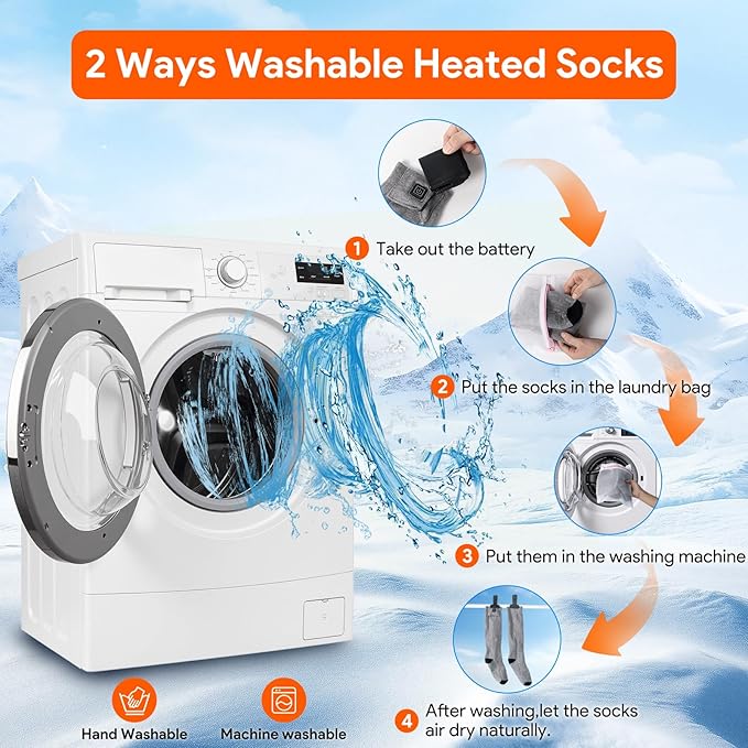 Minthouz Heated Socks, APP Control, 7.4V 5000mAh Rechargeable Battery Powered Smart Foot Warmers Thermal Socks for Men Women, Washable for Winter Fishing Cycling Skiing Skating Hiking Camping