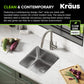 KRAUS Dex 17-inch Undermount 16 Gauge Stainless Steel Single Bowl Kitchen Sink, KA1US17B
