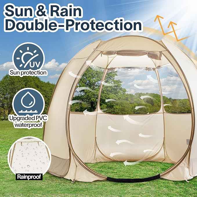 Alvantor Pop Up Screen House Gazebo with Mosquito Netting, Instant UV Resistant Sun Shelter for Patio & Backyard, Portable Canopy Tent for 2-10 Person