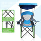 ALPHA CAMP Heavy Duty Canopy Camping Chair, 350 lbs Capacity Oversized Folding Chair with Adjustable Sunshade, Portable Sunshade Chair with Cup Holder for Beach, Fishing, Outdoor