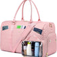 Women Duffle Weekender Travel Bag: Large Duffel Bags with Shoe Compartment Carry On Overnight Tote Bag with Wet Pocket Toiletry Bags Traveling Weekend Gym Yoga Hospital Bag for Labor and Delivery Pink