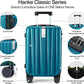 Hanke 29 Inch Expandable Checked Luggage Lightweight PC Hard Shell Luggage Suitcases with Wheels Tsa Luggage Rolling Large Suitcase Travel Luggage Bag for Study Abroad.(Caribbean Blue) - Roamly