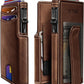 Wallet for Men with Money Clip Coins Pocket ID Window Gift Boxed,Slim Smart Front Pocket RFID Blocking Wallet Pop-up Card Holder in Magnetic Leather Flip 3.9"x 2.7"