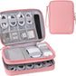 DDgro Charge Organizer Case Bag, Electronics Travel Pouch for Cable & Cords, Tech Accessories (Large, Pink)