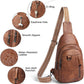 7L Sling Bag for Women Men Leather Small Sling Backpack Daypack Anti Theft Fanny Pack Crossbody Purse Travel