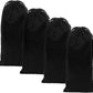 ZENPAC Shoe Dust Bags, Black Duster Flannel Pouch with Drawstring Closure, Washable Breathable Cotton Fabric for Boots, Travel, Luggage, 8x17, 4 Pack
