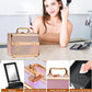 Makeup Case Organizer,Makeup Train Case, Trays Cosmetic Box Portable, Profesional for Salon Barber, Colorful Pink