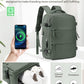Vacuum Backpack Travel Laptop Backpacks For Women Men Carry On Backpack With Vacuum Compression Bags Seal Packing Personal Item Travel Bag Vacpack Backpacks Without Pump Olive Green - Roamly
