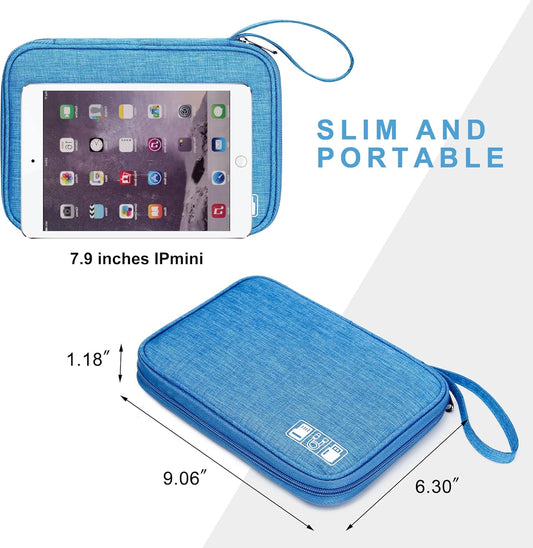 CILLA Travel Cord Organizer Case, Portable Waterproof Storage Bag for Charger, Cord, USB, Power Bank, Earphone, SD Card, Travel Essentials