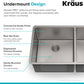 Kraus Kitchen Sinks Undermount - 33 Inch Stainless Steel Kitchen Sink, 60/40 Double Bowl, 16 Gauge, Model KHU103-33
