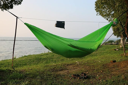 Onewind Camping Hammock with Mosquito Net for Youth Travel Hiking Backpacking Backyard Outside Patio, Sturdy Ripstop Nylon Lightweight Kids Hammock with Tree Straps and Cinch Buckles