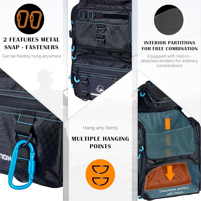 Fishing Backpack with Rod Holders,900D Oxford Water-Resistant Fishing Gear,42L Large Storage Tackle Bag for Men