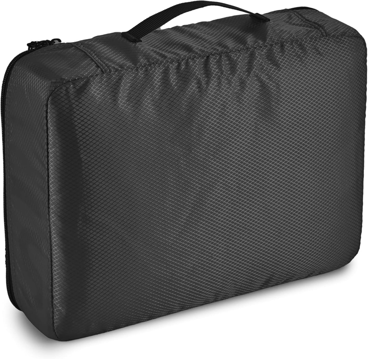 Amazon Basics Lightweight Packing Cubes Travel Organizer Set with Double Zipper, Mesh Top, Durable Polyester, Medium, 4 Piece, Black - Roamly