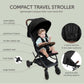 Lightweight Travel Stroller for Baby & Toddlers - Easy Fold & Compact Stroller for Airplane with Canopy, Storage Basket, Multi-Position Recline & Convenient One-Hand Fold, Travel Bag Included (Black)