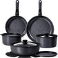 GiPP Ceramic Pots and Pans Set Non Stick, Nonstick Detachable Handle Cookware Sets, Healthy Non Toxic PFAS PFOA & PTFE Free, Dishwasher ＆Oven Safe, Induction Kitchen Pot and Pan, 15 Piece Grey