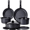 GiPP Ceramic Pots and Pans Set Non Stick, Nonstick Detachable Handle Cookware Sets, Healthy Non Toxic PFAS PFOA & PTFE Free, Dishwasher ＆Oven Safe, Induction Kitchen Pot and Pan, 15 Piece Grey