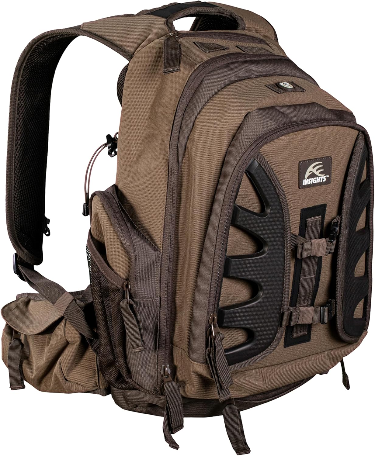 Insights Hunting by frogg toggs - The Element, Heavy Duty 1,831 Cubic Inch Hiking Fishing Camping Hunting Backpack, Solid Elements Brown - Roamly