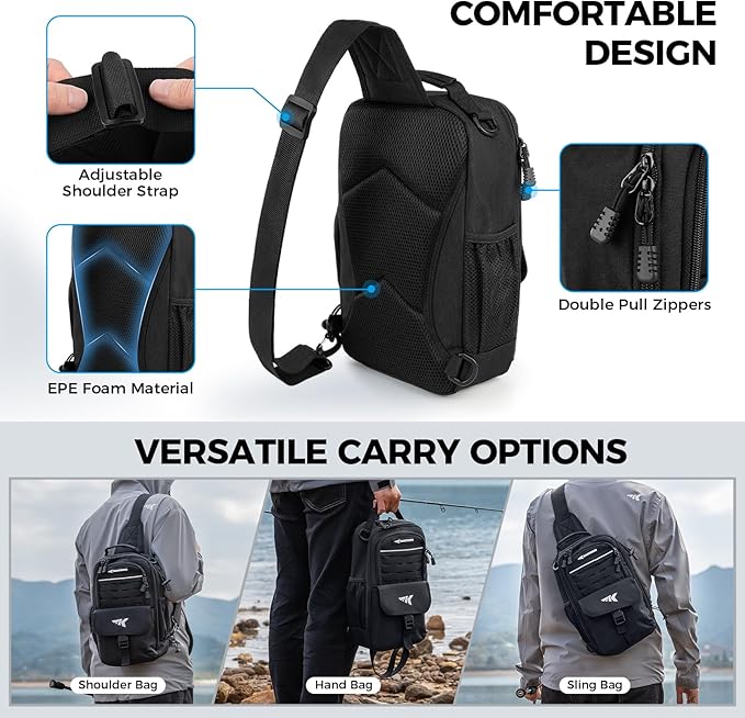 KastKing Everyday Essential Fishing Sling Bag & Tool Set, Fishing Scale & 3500-Tackle Box Waterproof, 7" Fishing Pliers, Lip Gripper - Fishing Gear and Gift for Men