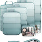 Veken 9/11 Set Compression Packing Cubes for Travel Essentials,Compressible Expandable Large Luggage Suitcase Organizer Bags for Clothing,Durable Space Saver Storage Bags with Toiletry Bags(Blue Gray)