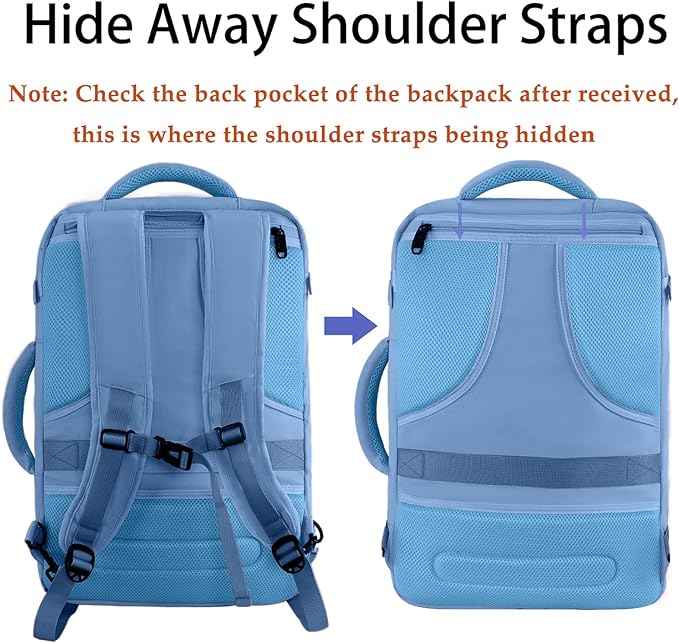 MATEIN Cute Backpack for Women, Nurses Teacher, Expandable Water Resistant Carry on Backpacks for Business Trip, 45L Rucksack for Traveler Outdoor Sports, Gift for Traveling