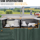 33 Inch Undermount Kitchen Sink Stainless Steel, 33x19 Double Bowl Kitchen Sinks 50/50 Commercial 16 Gauge 304 Stainless Steel Sink,Black