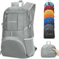 ZOMAKE Lightweight Packable Backpack 35L, Light Foldable Backpacks Water Resistant Collapsible Hiking Bag, Compact Folding Day Pack for Travel Camping(Sliver Grey) - Roamly