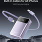 Portable-Charger-Power-Bank Travel Essentials Battery Pack USB C 30000mAh Built in Cable 22.5W Phone Fast Charging Powerbank Compatible with iPhone 16 15 14 13 12 X iPad Samsung Google (Purple)