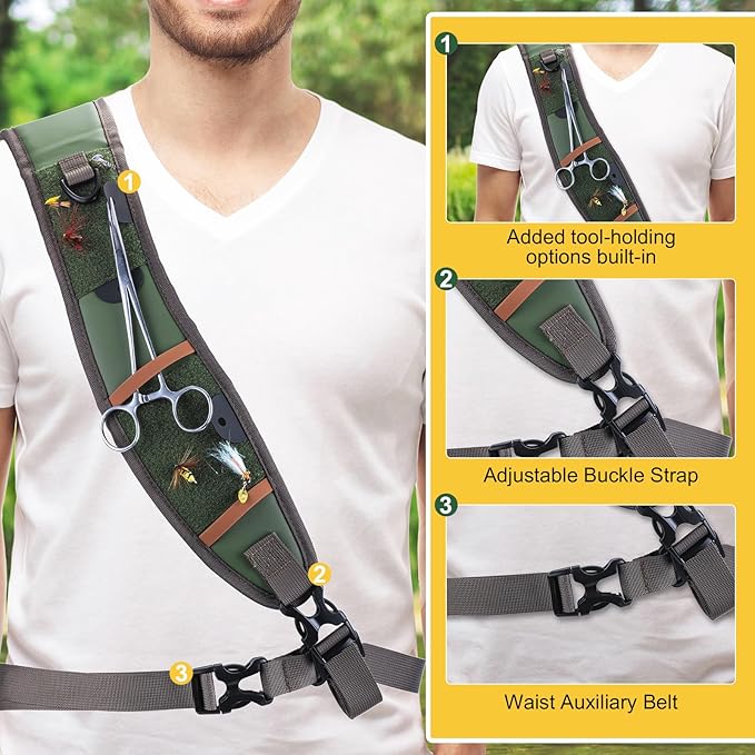 Goture Waterproof Fly Fishing Sling Pack, IPX8 840D TPU Fishing Sling Bag, 13L Tackle Backpack with Rod Holder,Airtight Zipper,Exhaust Valve,Adjustable Strap for Kayaking,Wadering,Hiking