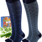 Bamboo Viscose Compression Socks for Women Men 2 Pairs 15-20mmHg Knee High Compression Socks Travel Nurse