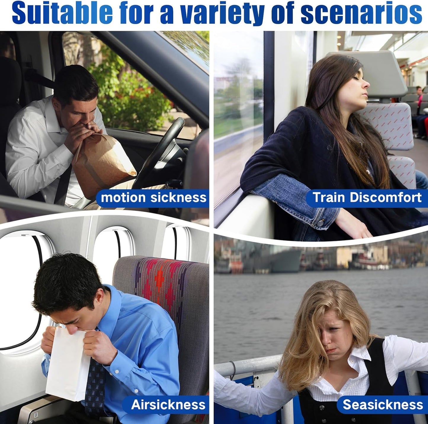 32ct Motion Sickness Patches – Sea Sickness Patches for Cruise, Car, Airplane, and Other Travel – Non-Drowsy, Effective, Lasts 72 Hours