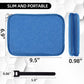 Electronics Organizer - Travel Cable Organizer Bag, Water Resistant Double Layers Pouch for Cord, iPhone, iPad Mini - Gift for Men Electronic Accessories Storage Case with 5 Cable Ties, Blue