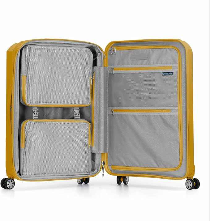 Traveler's Choice Pagosa Hardshell Expandable Luggage with Spinner Wheels, Yellow, 3-Piece Set (22/26/30)