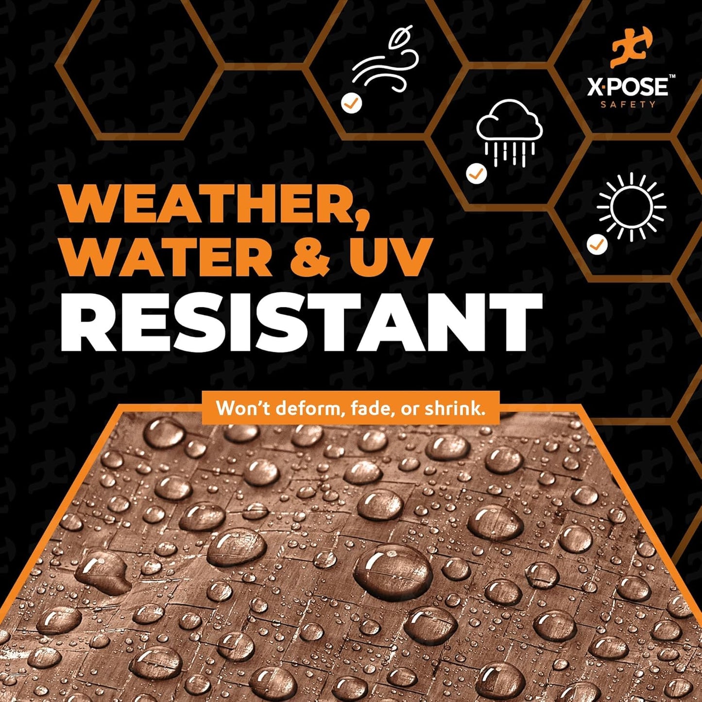 Multipurpose Protective Cover Brown Poly Tarp 12' x 25' - Durable, Water Resistant, Weather Resistant - 5 Mil Thick Polyethylene - by Xpose Safety