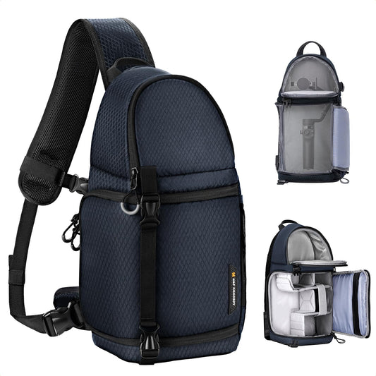 K&F Concept Camera Sling Bag Crossbody Bag Camera Shoulder Backpack DSLR/SLR/Mirrorless Photography Bags Compatible with Canon/Nikon/Sony/Fuji/Gopro/DJI