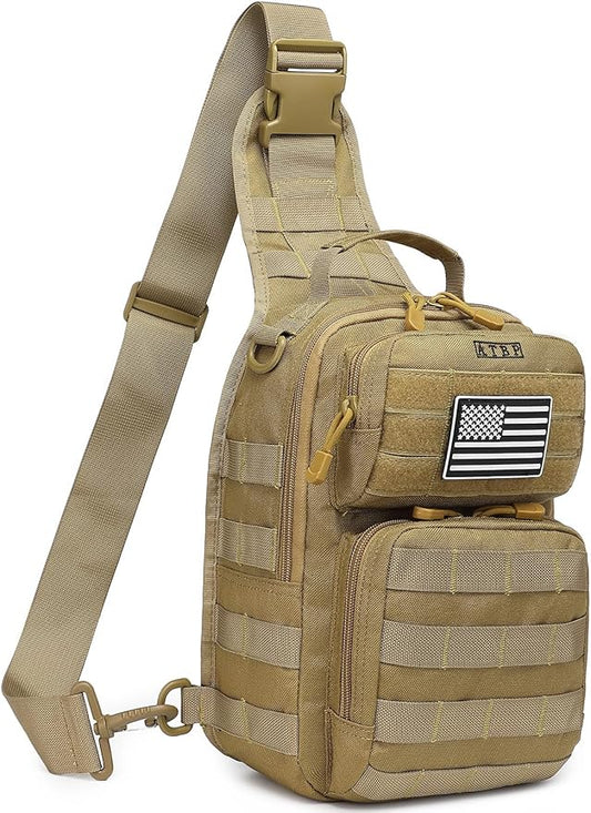 ATBP Tactical Sling Backpack With Holster Military Crossbody Bag for Men Single Shoulder Back Pack 10L