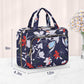 Wedama Toiletry Bag for Women, Large Cosmetic Travel Bag, Hanging Toiletry Bag for Bathroom, PVC Waterproof Makeup Bag, Toiletries Bag for Travel Business Trips and Camping, Blue+White Floral - Roamly