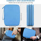 FYY Electronic Organizer, Extra Large Travel Cable Organizer Bag Pouch Portable Waterproof Double Layers All-in-One Storage Bag for iPad, Cable, Power Bank, Laptop Charger for Office/Home, Cyan