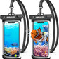 UNBREAKcable Waterproof Phone Pouch-2 Pack IPX8 Waterproof Phone Case for iPhone 16 15 14 13 12 11 Pro Max & Samsung S25 S24 S23-Dry Bag & Travel Essentials for Beach, Pool, Kayak & Cruise-7" Black