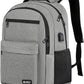School Backpack for Teen Boys & Girls Students, 15.6 Inch Laptop Backpack with USB Charging Port - College Business Travel Bookbag, Grey