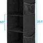 MAX Houser 3-Shelf Hanging Closet Organizer, Hanging Sweater Organizer, Foldable Hanging Shelves for Closet with 2 Velcro, Black