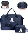 Women's Initial Duffle Bag - Personalized Weekender with Shoe & Makeup Compartments, Monogram Overnight Bag (Letter A) - Roamly