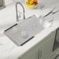 Dcolora 33" Quartz Granite Composite White Kitchen Sink Undermount Sink Deep Single Bowl, Round Corner, 33"x19", DC-GU7750