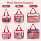 XEWEA Clear Travel Toiletry Bags, 3 Pack TSA Approved Transparent Makeup Bag for Men Women, Large Waterproof PVC Quart Organizer Kit with Zipper for Toiletries Airline Essential,Toy Storage Pouch Red - Roamly