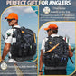Fishing Backpack with Rod Holder, Heavy Duty Fishing Bag with Waterproof Bottom, Tackle Backpack Gifts for Man Woman-Black Camo